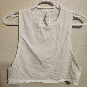 LULULEMON Women's White Sleeveless Crop Top